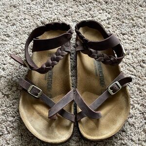 Birkenstock Yara Braid Sandal, Havana Oiled Leather